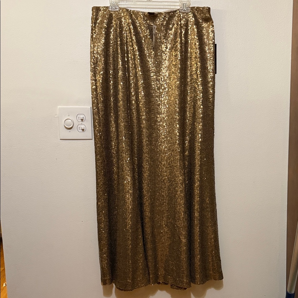 Lane Bryant Bronze Sequin Women's Plus Size Full‎ Length Skirt